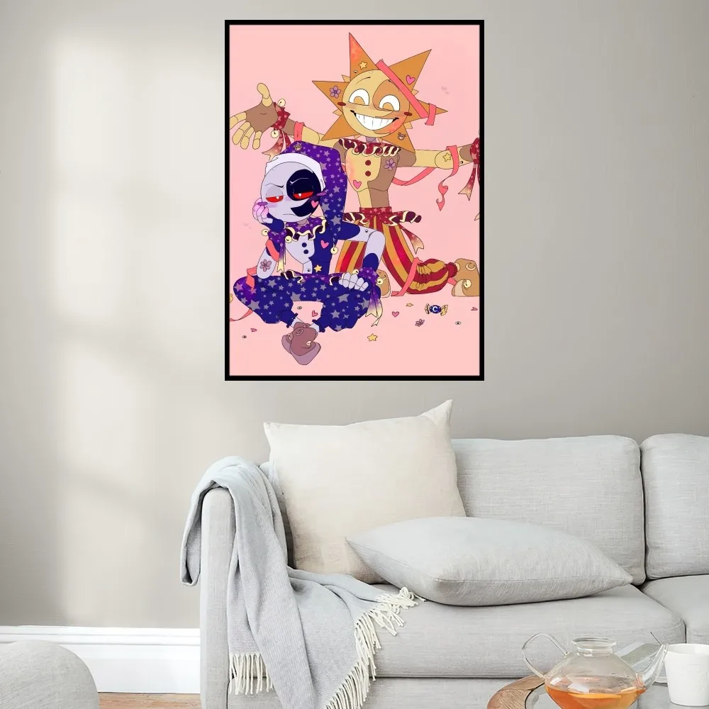 Sundrop and Moondrop Fnaf Poster Prints Wall Painting Bedroom Living Room Decoration Office Home