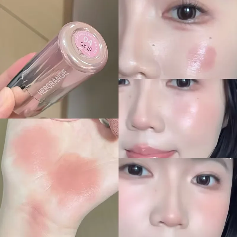 Blush liquido Herorange, con punta in spugna, adatto per labbra e guance, impermeabile e duraturo, correzione del colore, adatto a tutti i toni della pelle, con effetto schiarente, regalo di compleanno, regalo di San Valentino, contenuto netto 5,8 g