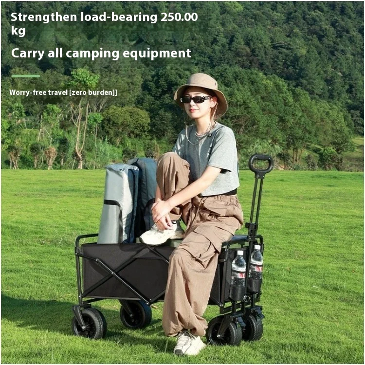 Carrello da stalla portatile personalizzabile per campeggio all'aperto Dispositivo con maniglia per auto pieghevole in acciaio inossidabile con costruzione della piattaforma