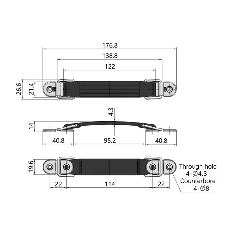 1pcs Plastic Telescopic Pulls Portable Travel Luggage Suitcase Handles Household Equipment Handle Rod