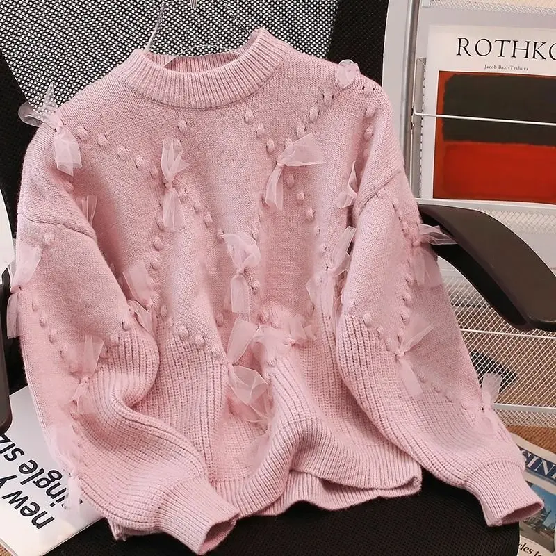 Girls Sweater Pullover Baby Fleece-Lined Thick Stylish Knitwear Childrens Autumn New Versatile Knit Top Baby Girl Winter Clothes