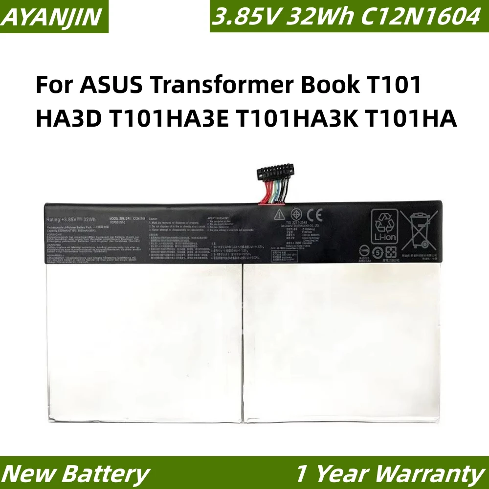 

C12N1604 3.85V 32Wh Laptop Battery for Asus Transformer Book T101HA T103HAF C12PNCH 1ICP3/91/91-2