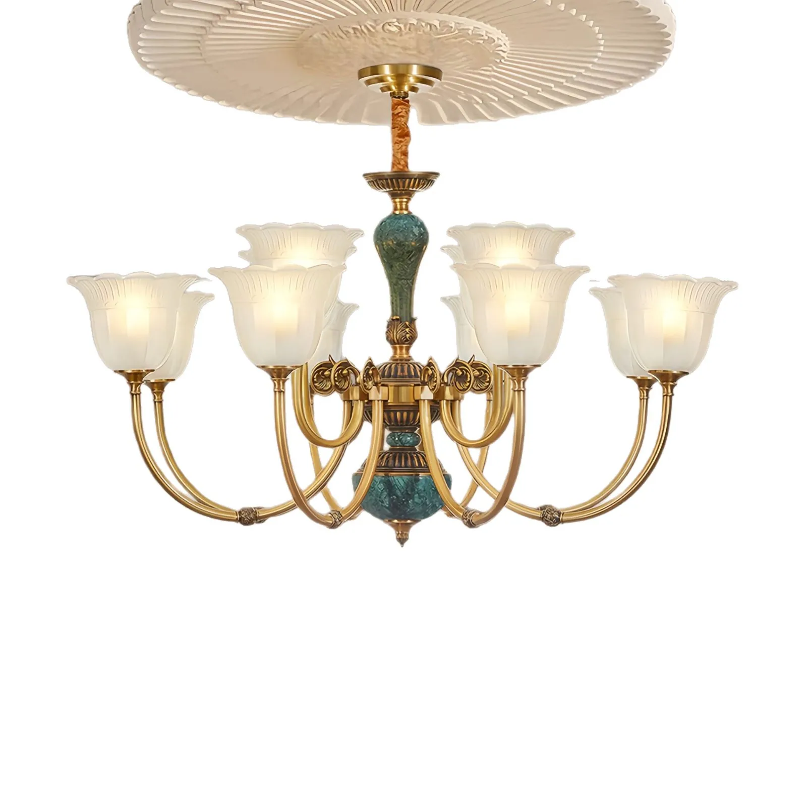 

All copper retro ceramic chandelier, French pastoral, premium chandelier