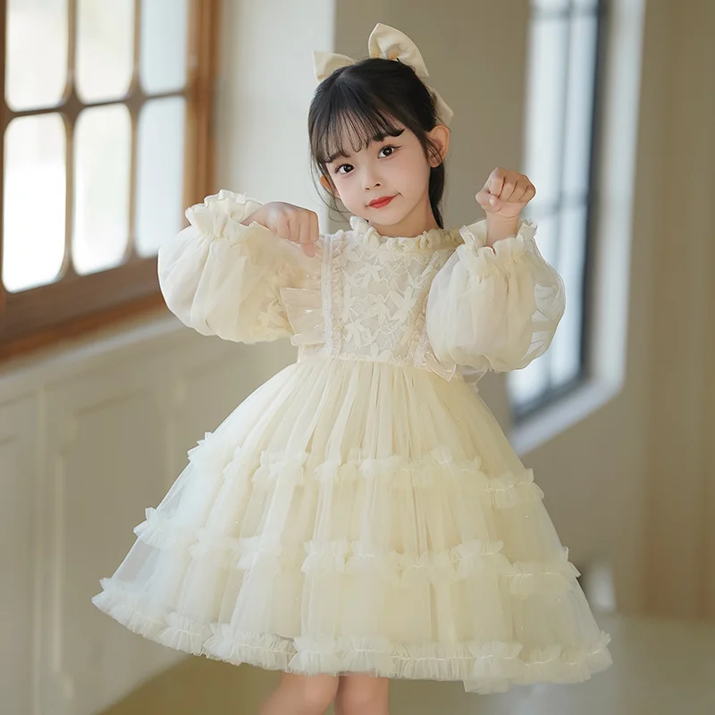 

Baby Fleece-lined Thickening Princess Dress Girls' Birthday Dress Pettiskirt Children's Western Style Skirt