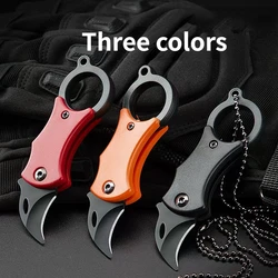 Mini cuchillo portátil de desembalaje y entrega, cuchillo plegable de acero inoxidable para pelar frutas y melones, llave conveniente para el hogar