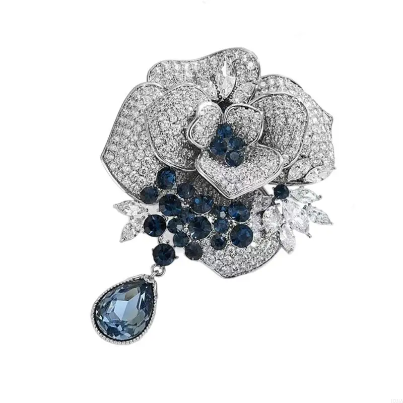 هكسبا بروش روز الفضة المتألقة مع إغلاق دبوس الأمان قطعة زخرفية خفيفة الوزن للمناسبات الخاصة الاستخدام اليومي