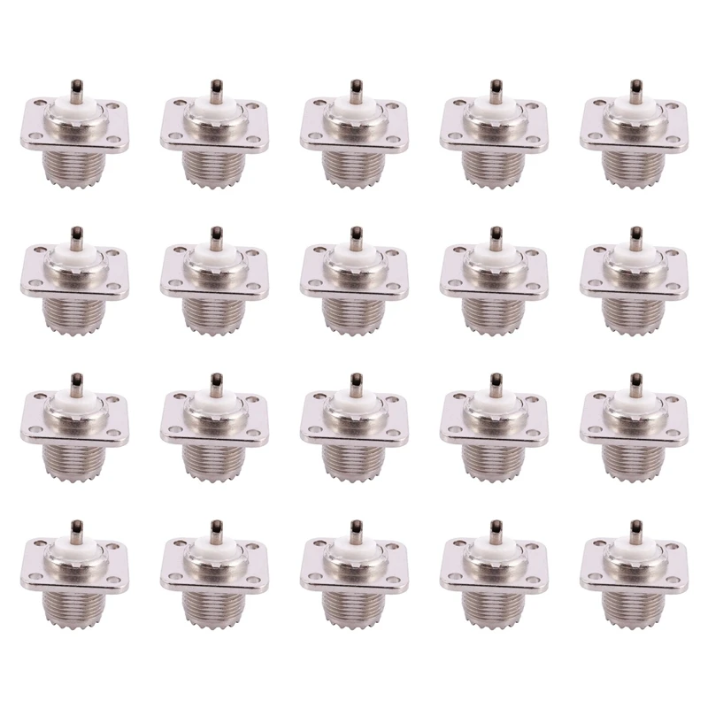 【Горячая】20X UHF Женский SO239 Фланец для крепления на панели шасси Монтаж на палубе Чашка для припоя RF Разъем