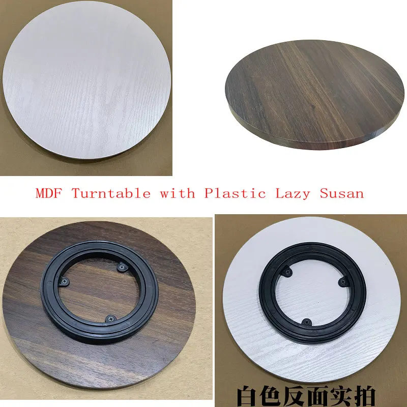 

MDF 30/40/50/60CM Nut Brown or White Color Lazy Susan Packing Turntable Round Table Swivel Plate Show Base for Boncai Shooting