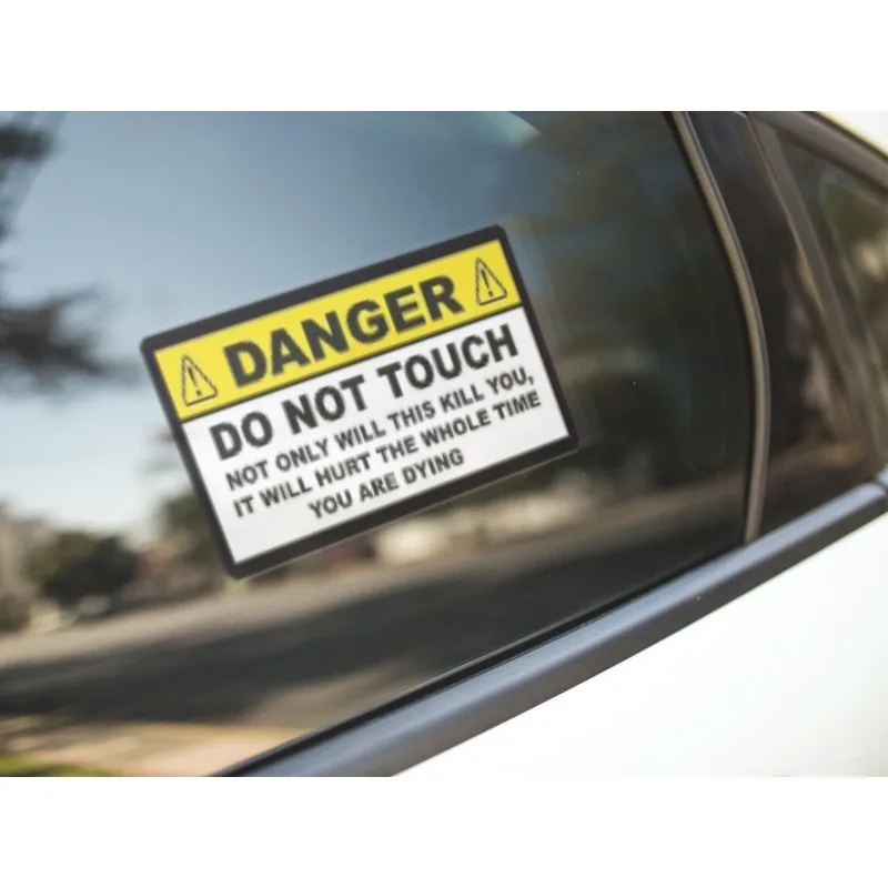 Car decoration decal sticker Danger Do Not Touch Bumper Sticker Vinyl Decal Sticker 15CM PVC KK