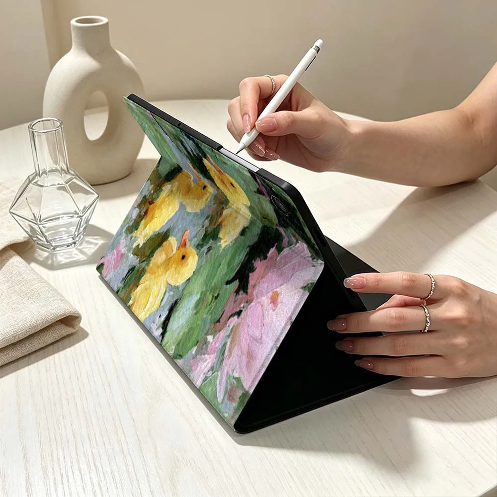 Cute Three Yellow Ducklings For Samsung Galaxy Tab S11 S10 S9 S8 S7 S6 A11 A9 A8 A7 Lite FE Plus Soft Pen Tray Tablet Case