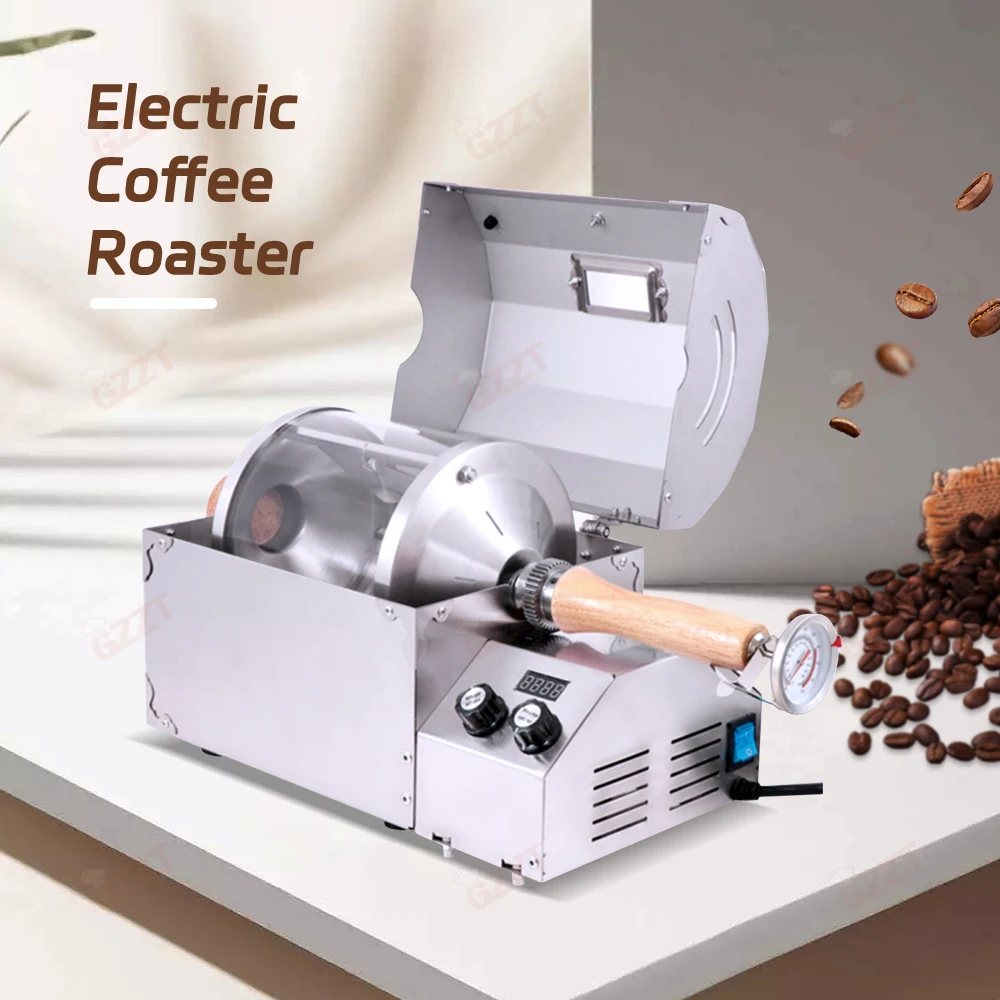 

GZZT 400ELCR Multifunctional Electric Coffee Bean Roaster Speed ​​Adjustment 100-300°C 400g Stainless Steel Coffee Roaster