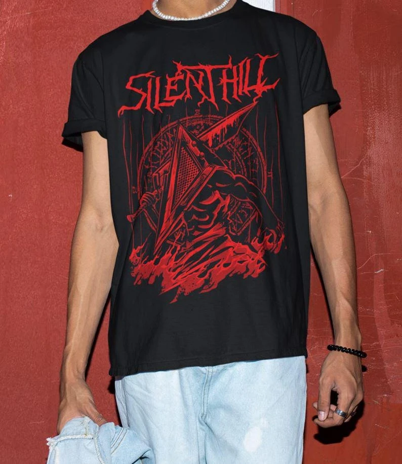 Triangle Head Silence Hill V2 T-shirt unisexe haut de gamme Vêtements pour hommes