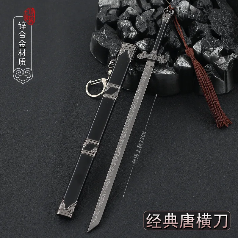 22cm Chinese Classic Ancient Standard Blade Machete Full Metal Cold Weapon Model 1/6 Doll Toy Equipment Accessories Ornament Boy