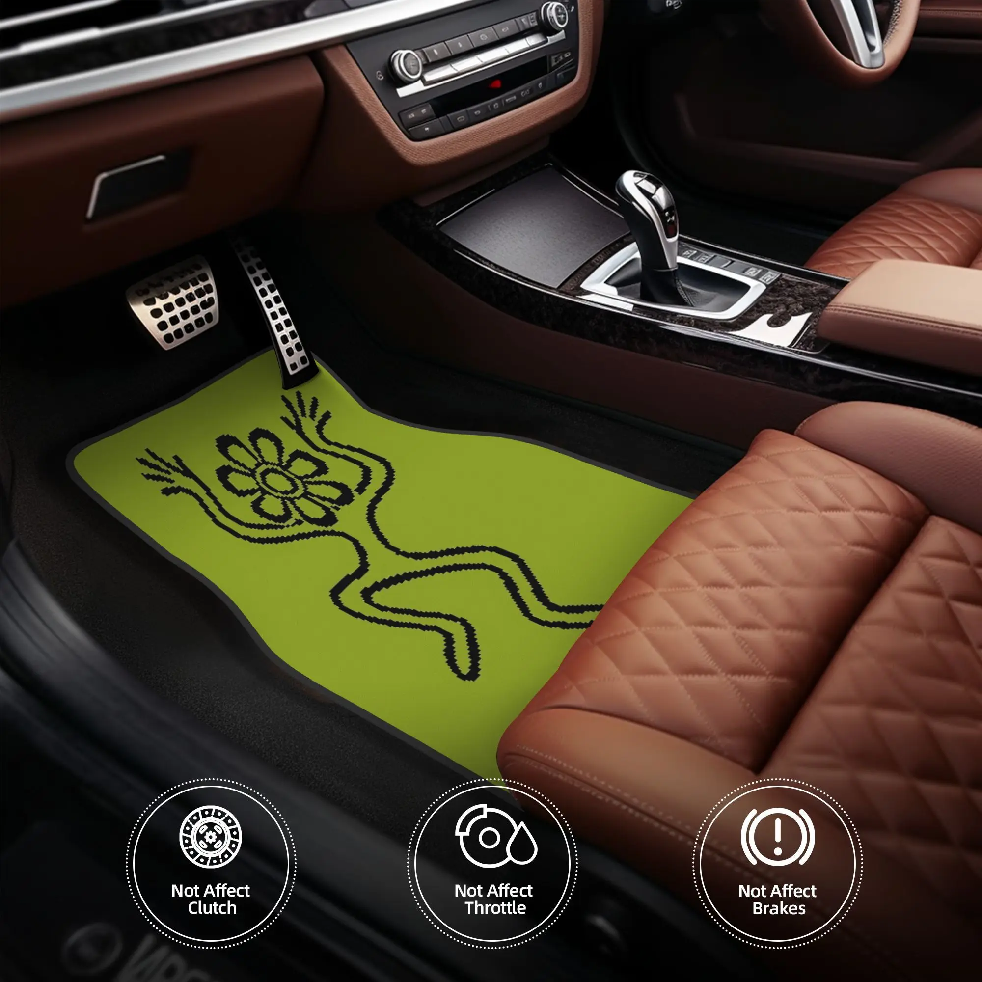 4pcs Flower Dance Car Floor Mats, Durable, Fit For Cars, Ideal Gift, Vehicle Interior Mats, Playful Design, Durable Mats, Car Ma