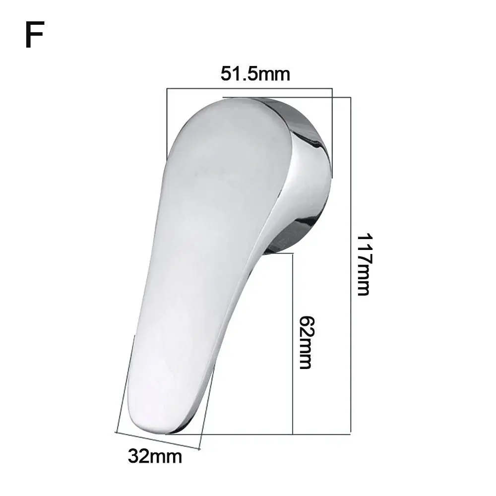Chrome Plated Faucet Handle Metal Hot Cold Faucet Mixer Tap Replacement Cover 35mm/40mm Lever Handle Replacement