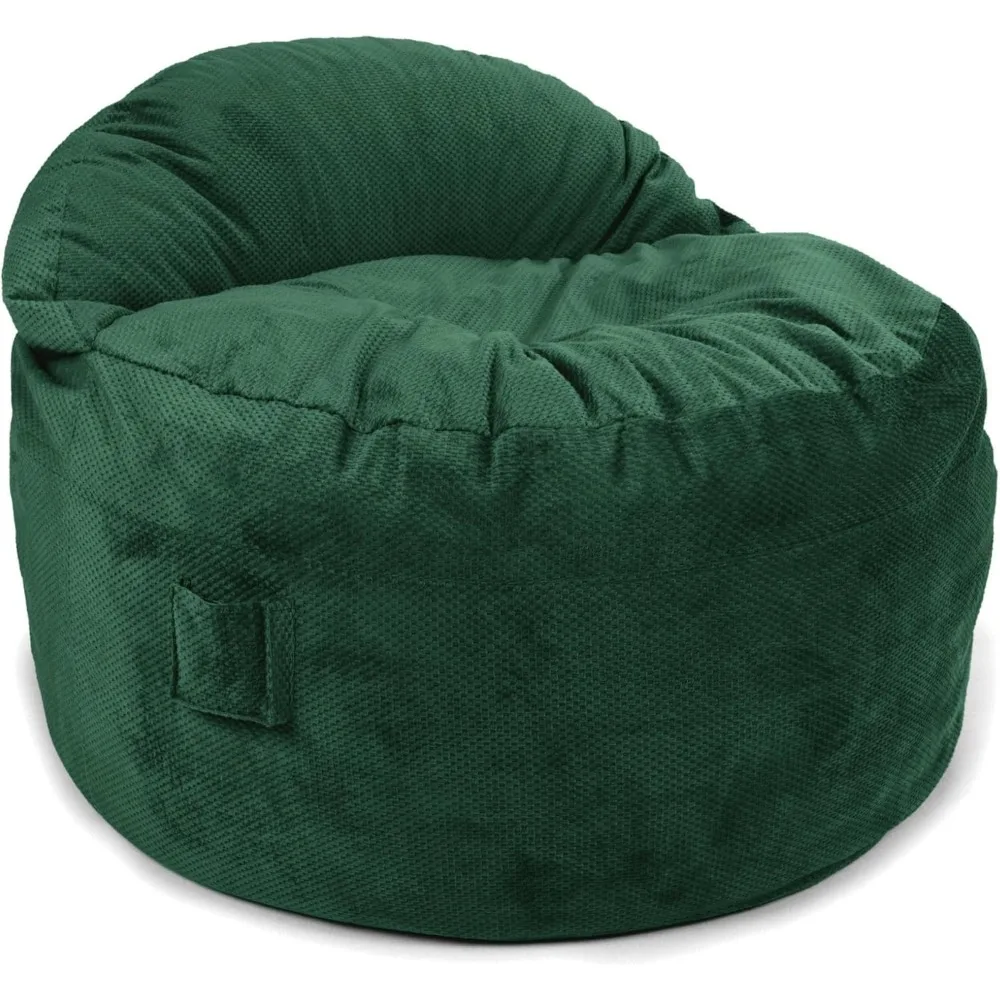 Convertible Bean Bag Chair & Bed - Washable Chenille Cover with Pockets for Remote, Controllers