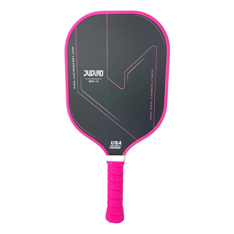 JUCIAO Thermoformed Unibody T700 Raw Carbon Fiber USAPA Approved Pickleball  Paddle  Spin Textured Surface With Foam Edge
