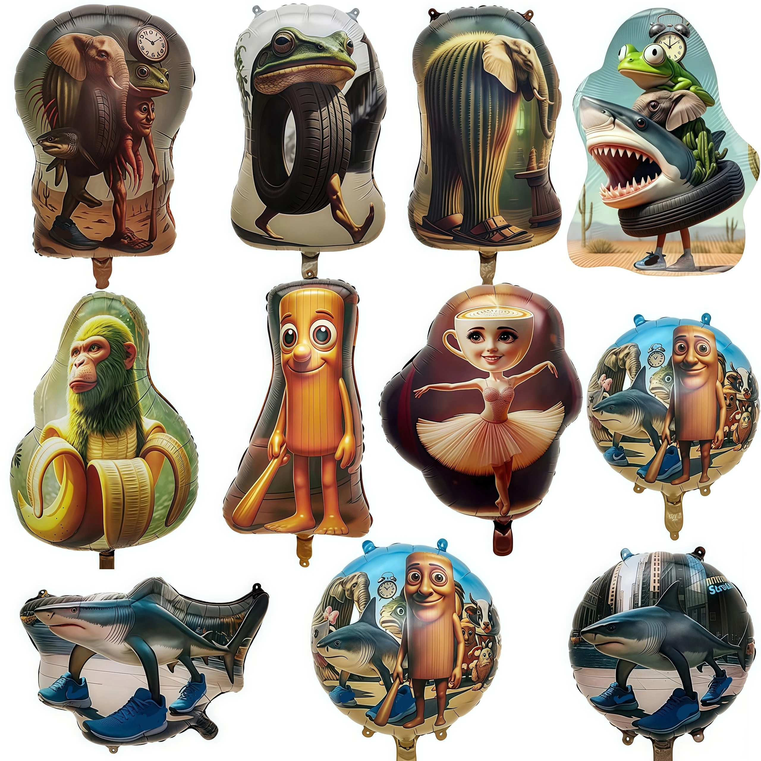 Cartoon Tung Tung Sahur Tralalo Kids Birthday Party Decoration Game Brainrot Balloons Baby Shower Decor Globos Party Supplies