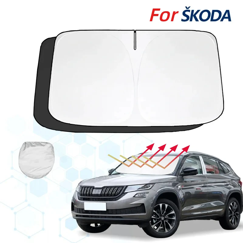 

For Skoda Kodiaq Rs Kodiaq 7 Windshield Sun Shade Sunshade Sun Visor Protector Foldable Blocks UV Rays Keep Your Car Cooler