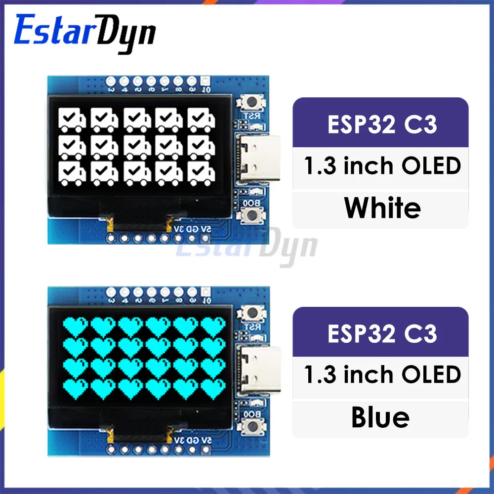ESP32-C3 IoT Board 1.3 Inch OLED Display WiFi Bluetooth Ceramic Antenna Microcontroller Module for Smart Home ESP32-C3