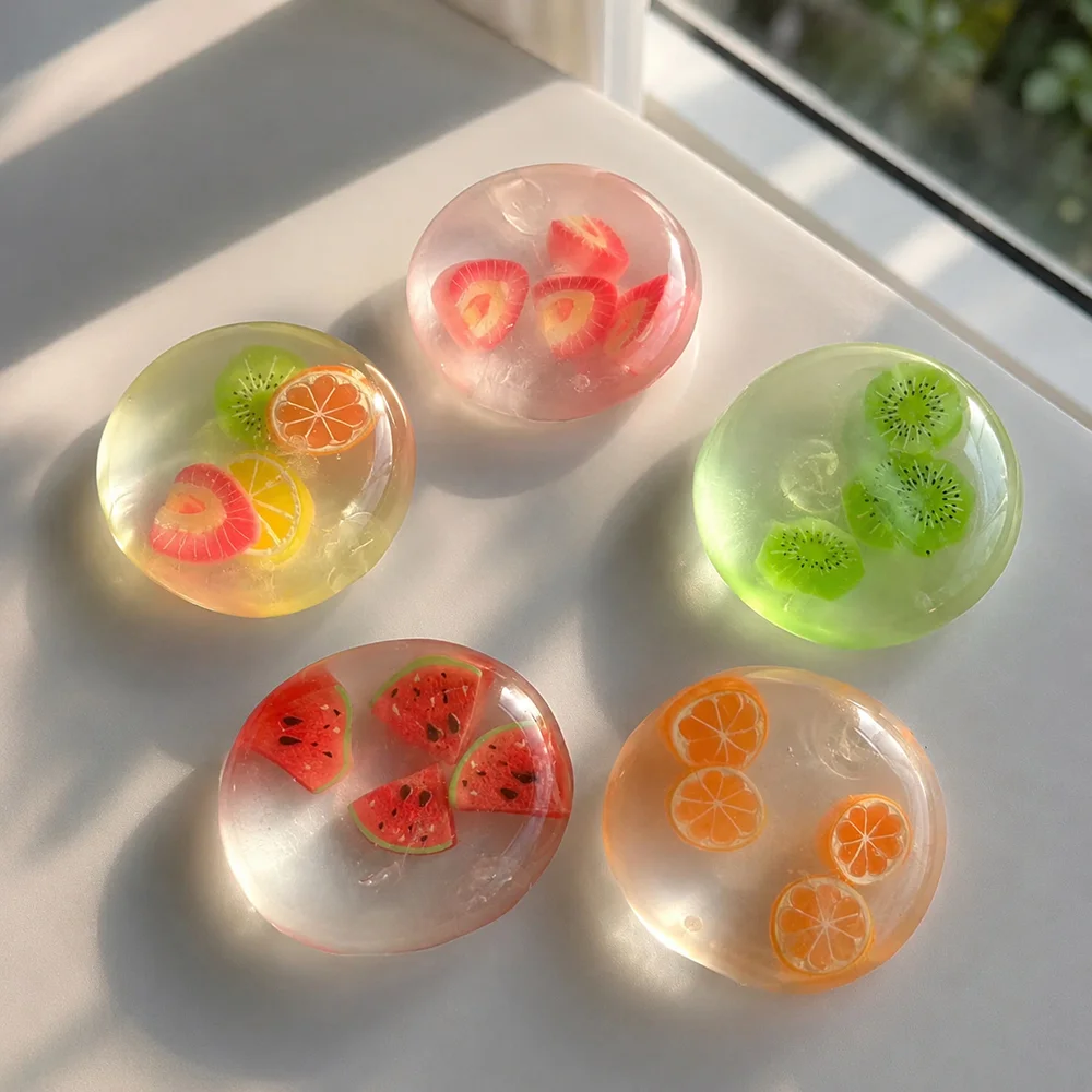 1pc Fruit Coconut Ball Soft Pinch Relieves Daily Stress And Tension Slow Rebound Restlessness Office Decoration Venting Gift Toy