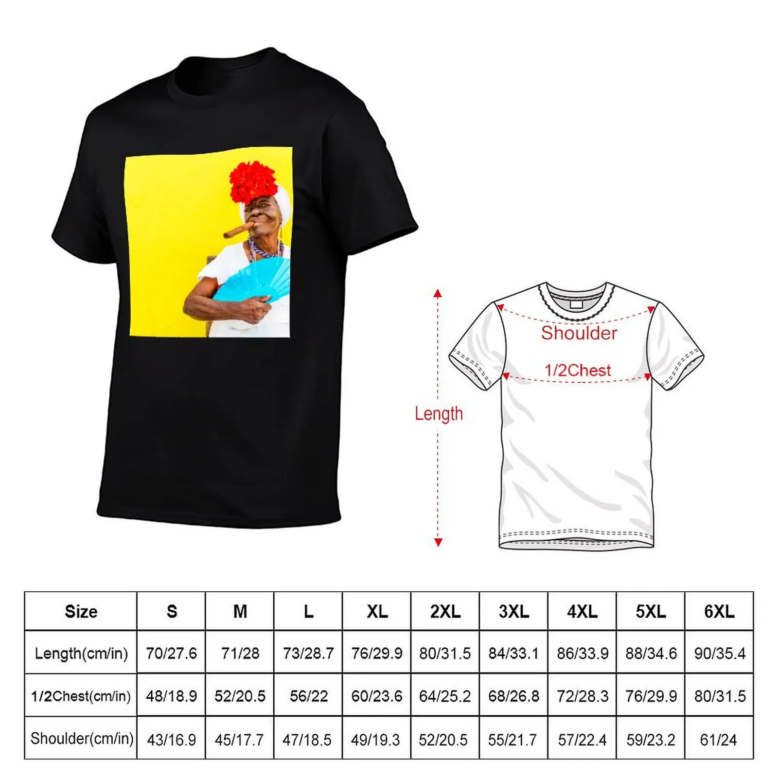 Cuban Woman In Havana With Cigar T-Shirt t shirt men 100% cotton luxury brand t shirts for man cotton soft T-Shirt view 2