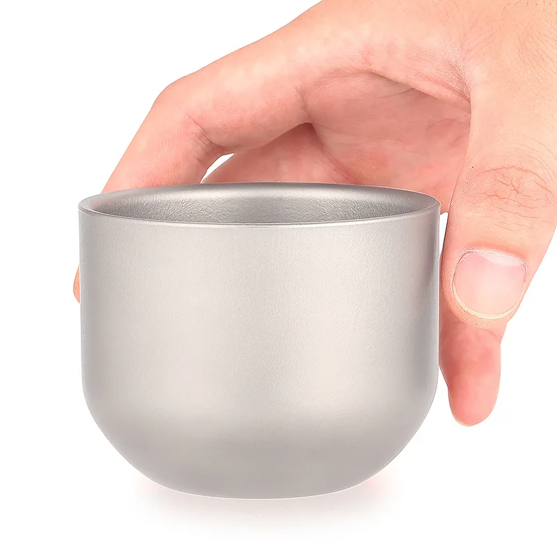 180ml Ultralight Titanium Double Wall Insulated Water Cup Tea Cup Mug for Outdoor Camping Hiking Backpacking Home Office