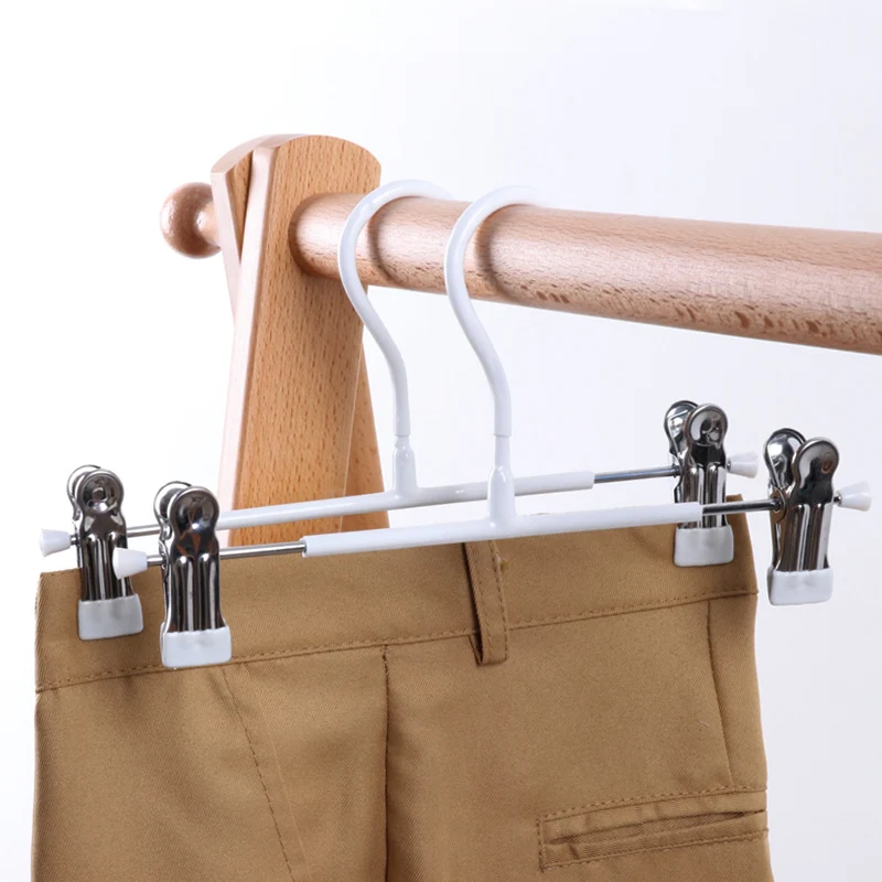 

Clothes Hanger White Plastic Coated Pants Rack Children's Type Metal Non-Slip Anti-Print Multi-Functional Suitable for Wardrobe