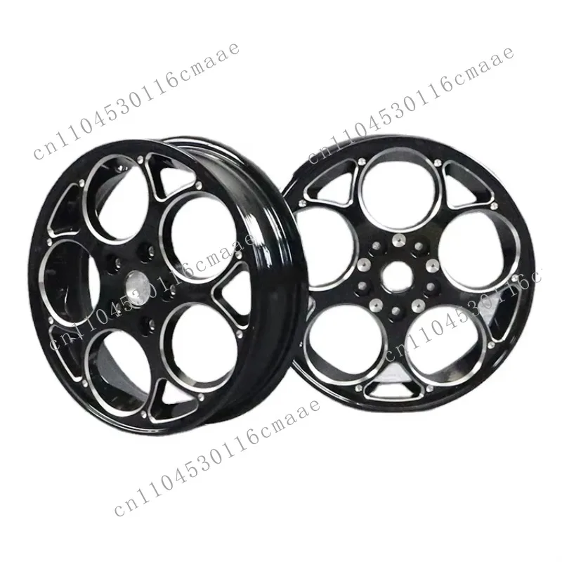 6061-A Aluminum CNC Wheels  300CC Scooter Rim Bright Black 3.0*12 Inch
