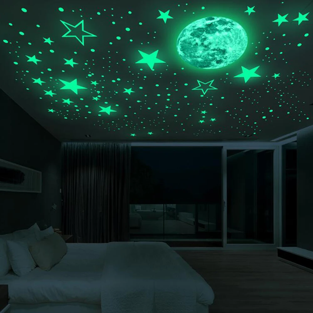 Zelfklevende Sticker Nachtzicht Glow In Dark Veiligheidswaarschuwing Security Stage Home Decoratie Sticker