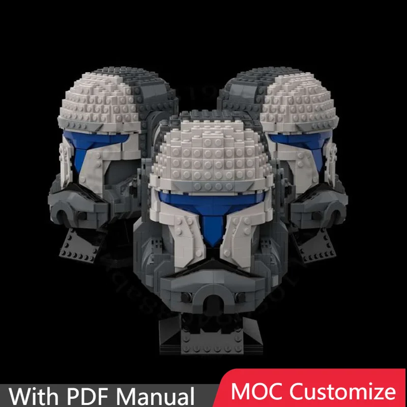 

847 деталей: Модульная сборная модель шлема-бронежилета Commando Scorch MOC из строительных блоков, конструктор для детей, подарок на праздник