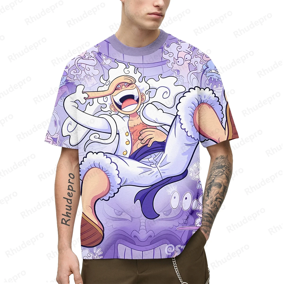 2024 mężczyzn Anime jednoczęściowa małpa D. Luffy t-shirt z nadrukiem 3D Cosplay t-shirty damskie i dziecięce duży Top oversize