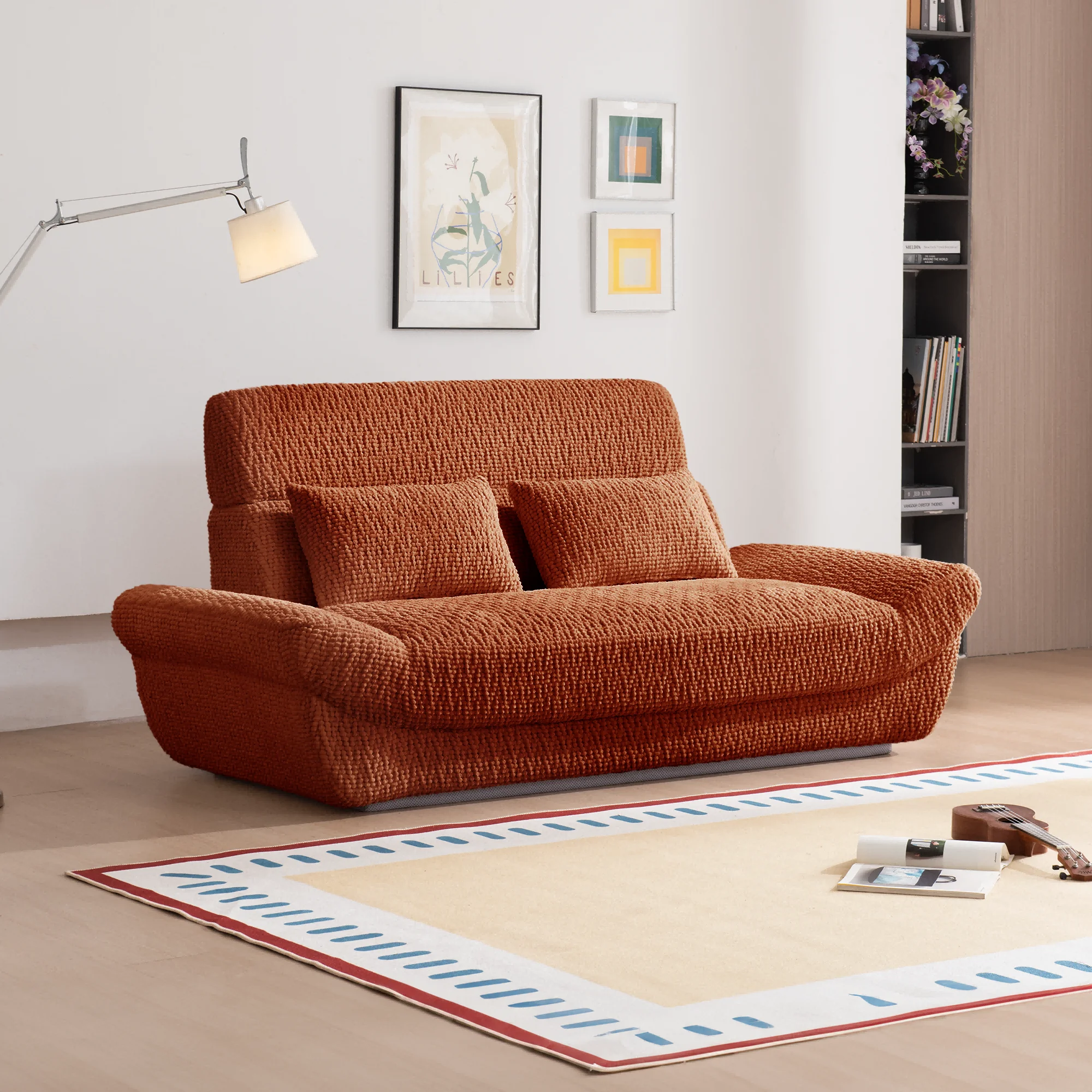 

Диван-софа Modasi Loveseat, двухместный, с квадратной тканевой обивкой, современный, с глубоким сиденьем и спинкой с наполнением из пенополиуретана, для гостиной в квартире