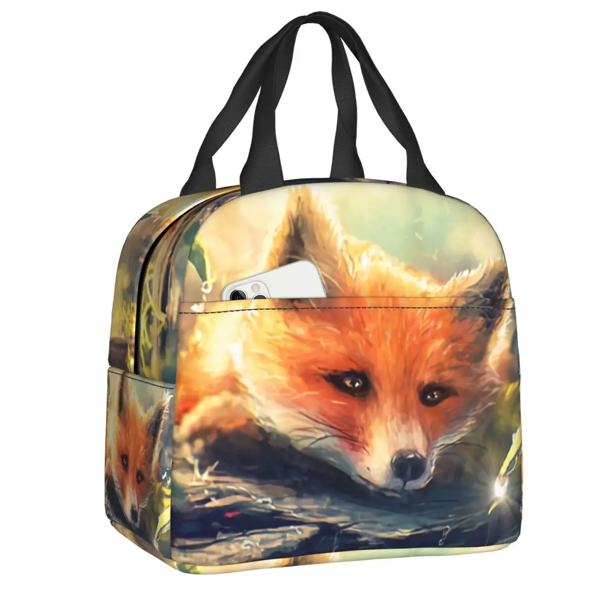 

Fox Lunch Bag for Work School Portable Picnic Insulated Cooler Thermal Lunch Box Women Kids Picnic Tote Bags