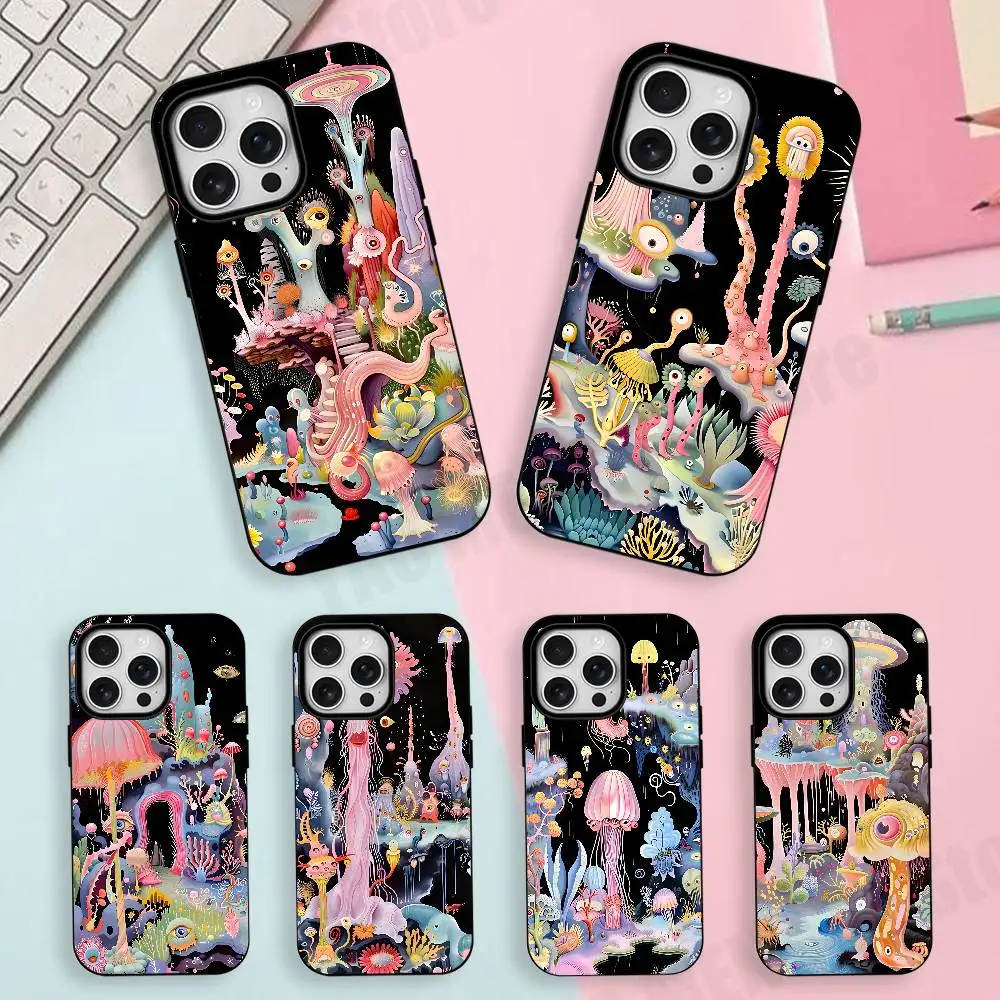 

Fantasy Abyssal Creatures Silicone Soft Case For iPhone 17,16,15,14,13,12,11 Pro Max For Magnetic Shell Frosted Cover