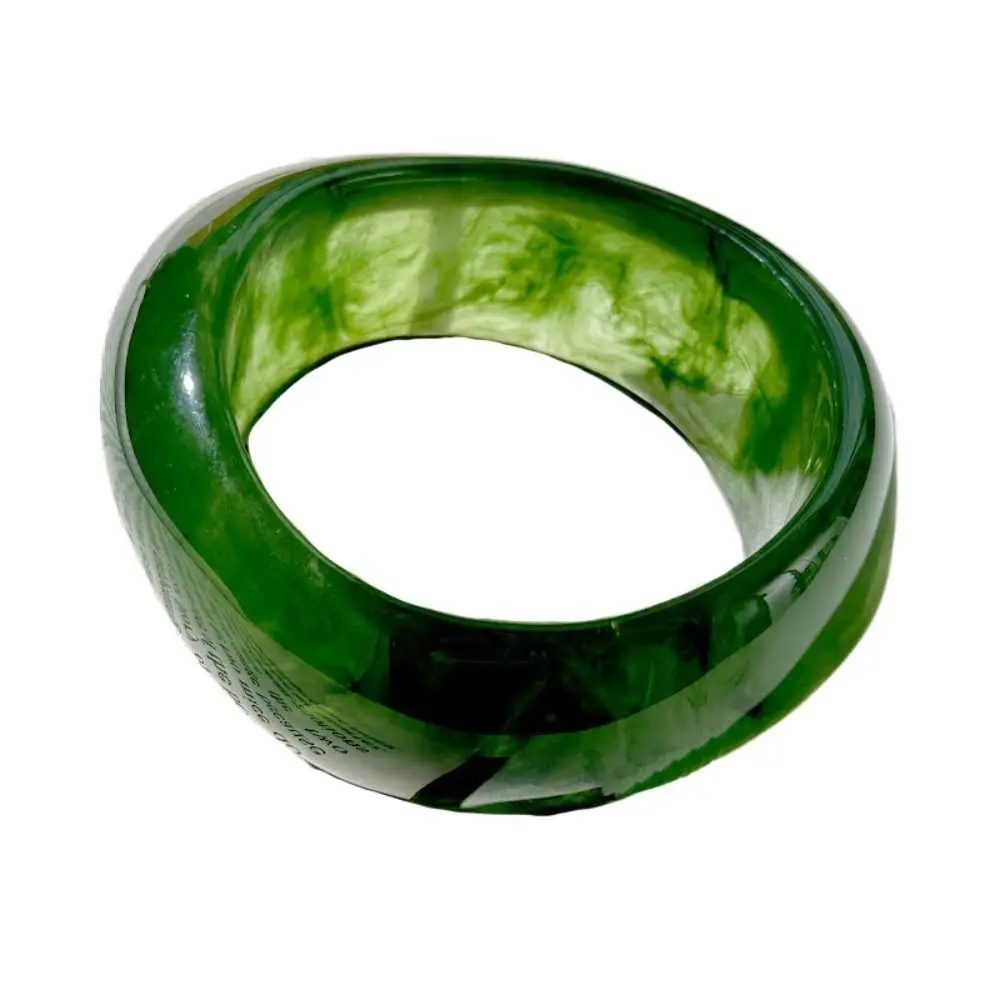 Creative Irregular Chunky Bracelets Bohemian Charm Resin Bangles Transparent Geometric Retro Hand Ring Gift