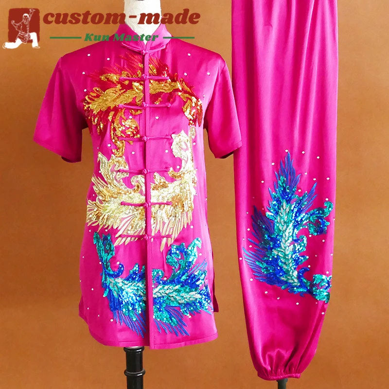 Custom Martial Arts Uniform Kung Fu Suit with Dragon Embroidery Southern Fist Long Fist Reinforced for KungFu Forms Competition
