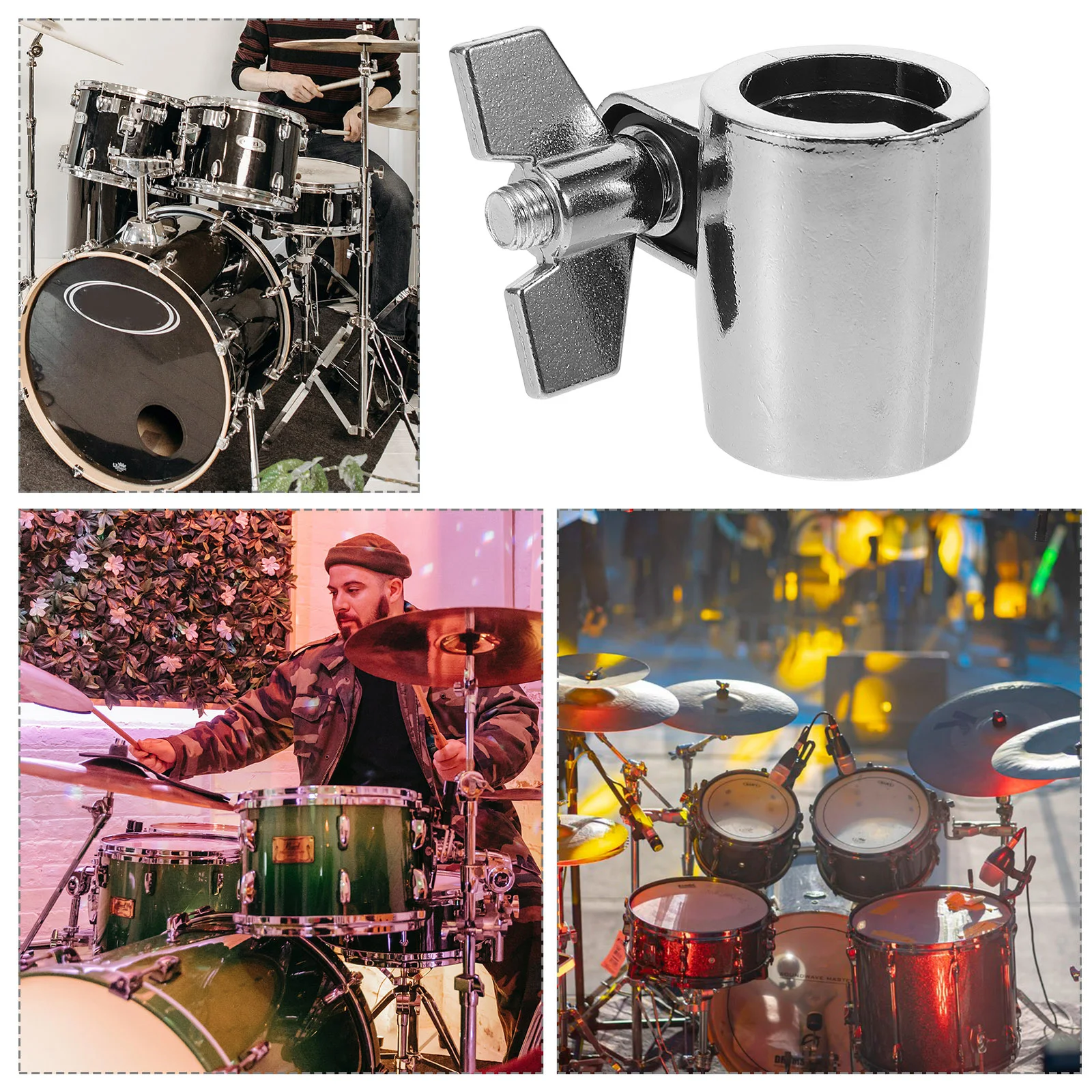 

Bass Drum Lock Clamp Versatile Cowbell Holder Bracket Clip Drum Set Accessory with Strong Clamping Cowbell Mount Bracket