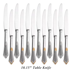 Royal Pack of 6 Table Knives Mirror Polished Set of 6 Dinner Knife Dishwasher Safe Suitable for Home Use Kitchen Pub