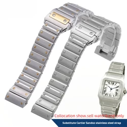 Rivet Watch Strap 20 23mm For Cartier Santos 100 women men wristband stainless steel watchband butterfly metal buckle bracelet