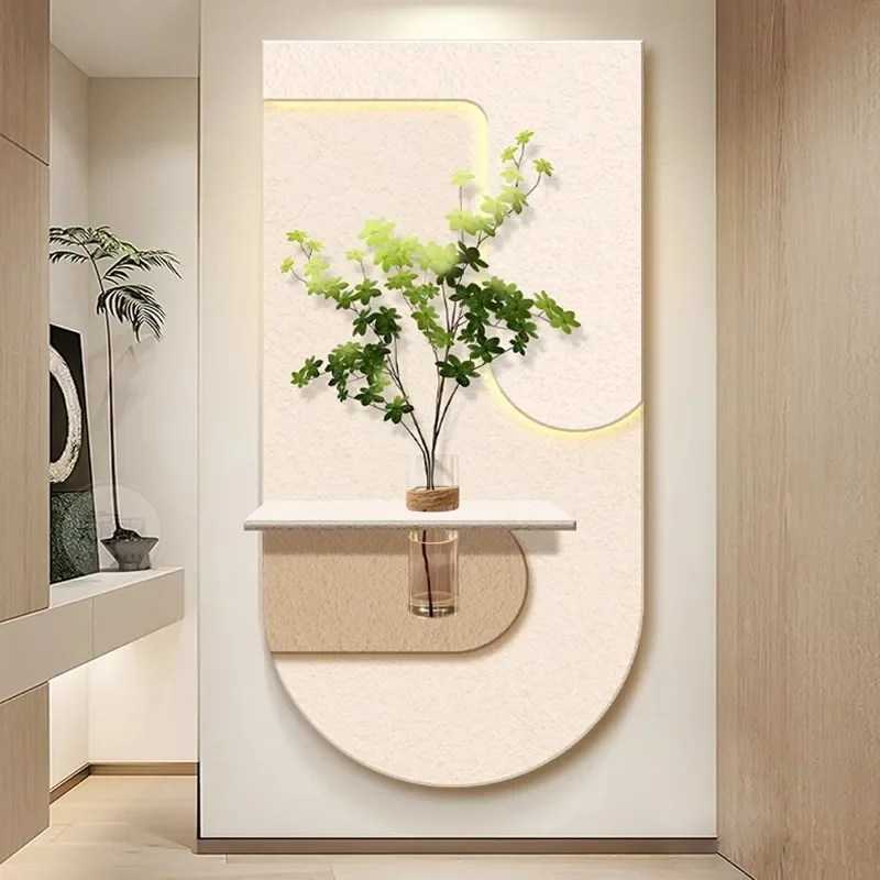 

Entrance LED Wall Lamp with Vase- 3D Stereoscopic Green Plant Mural Light with Modern Design for Corridor & Living Room