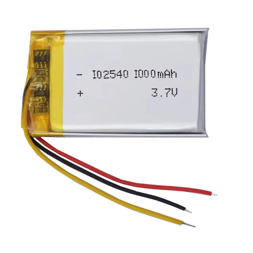 1-10PCS 102540 922543P 3.7V 1300mAh 3 Wires Li-Polymer Battery For Bluetooth Speaker Driving Recorder GPS Car DashCam Headset