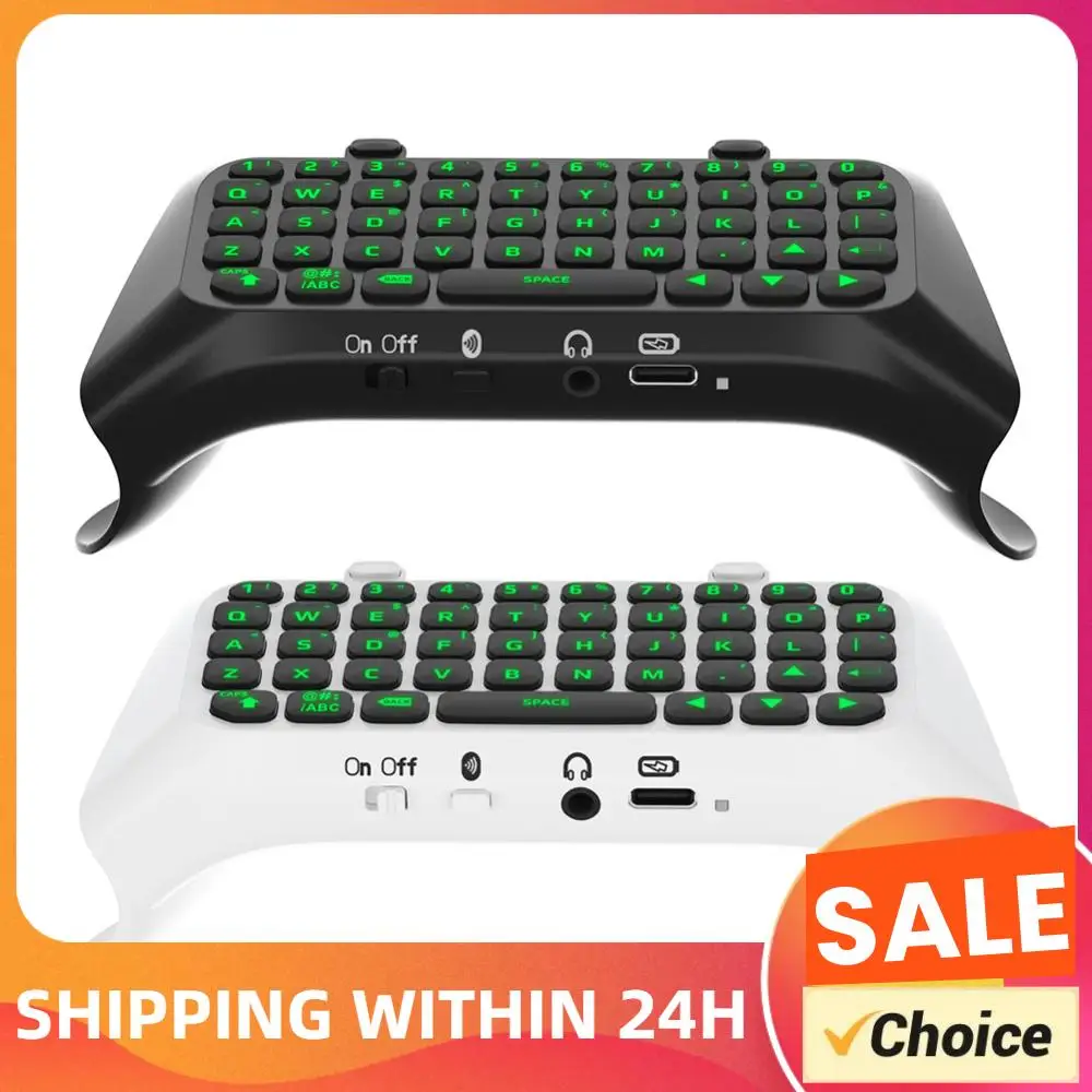 

Mini Keypad Chatpad Bluetooth-Compatible External Keyboard Green Backlight Built-in Speaker for Elite Handle
