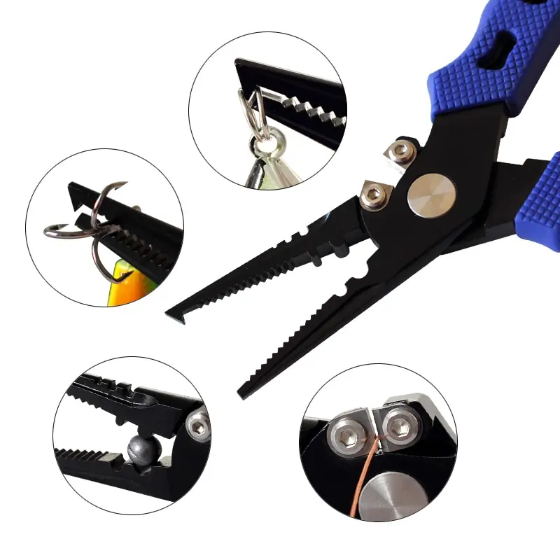 ILure Stainless Steel Fishing Pliers Clamp Split Ring Tungsten Steel Blade Line Cutter Multifunction Fishing Tackle Tool Pesca