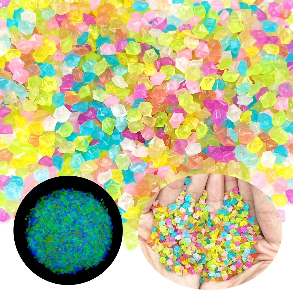 

1000pcs 3-5mm Luminous Sand Glow In Dark Pebbles Stone Home Garden Yard Outdoor Path Lawn Decorations Fish Tank Aquarium Decor