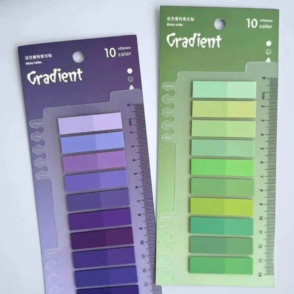 6pcs Colorful Transparent Index Memo Pads Bookmark Ruler PET Index Stickers Morandi Color Sticky Note Pads School Stationery