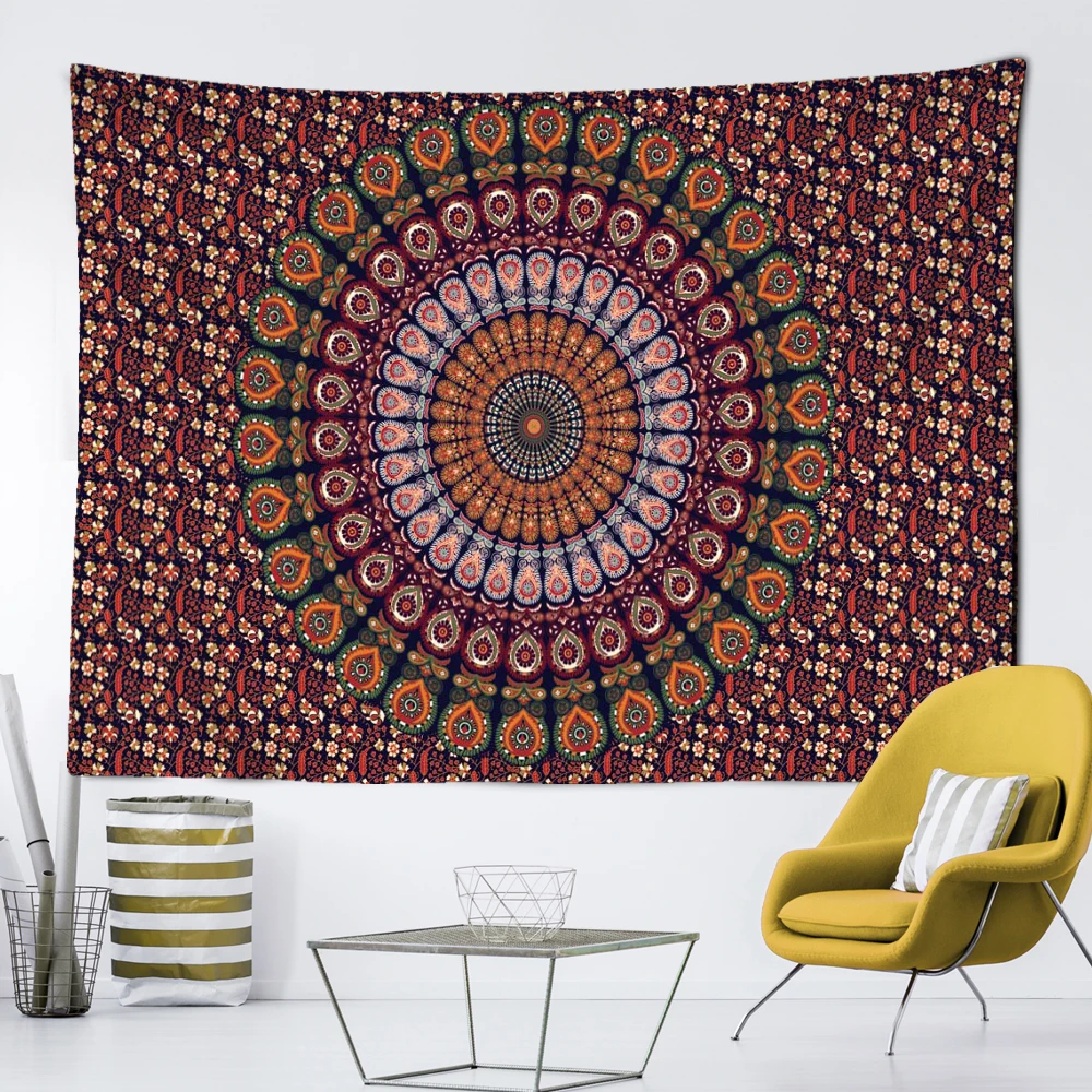 

Red Datura Totem Tapestry Wall Hanging Psychedelic Art Mystic Kawaii Room Decor Mandala Yoga Picnic Mat Sheet