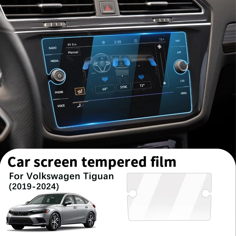 Folia ochronna ze szkła hartowanego do VW Tiguan 2019-2024, osłona ekranu nawigacji GPS, akcesoria do wnętrza…