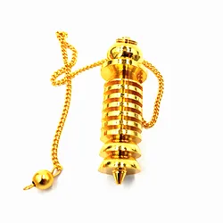 SongLong Fortune Telling Healing Pyramid Spiritual Reiki Divination Pendulums for Dowsing Charms Chakra Amulet Gold Color