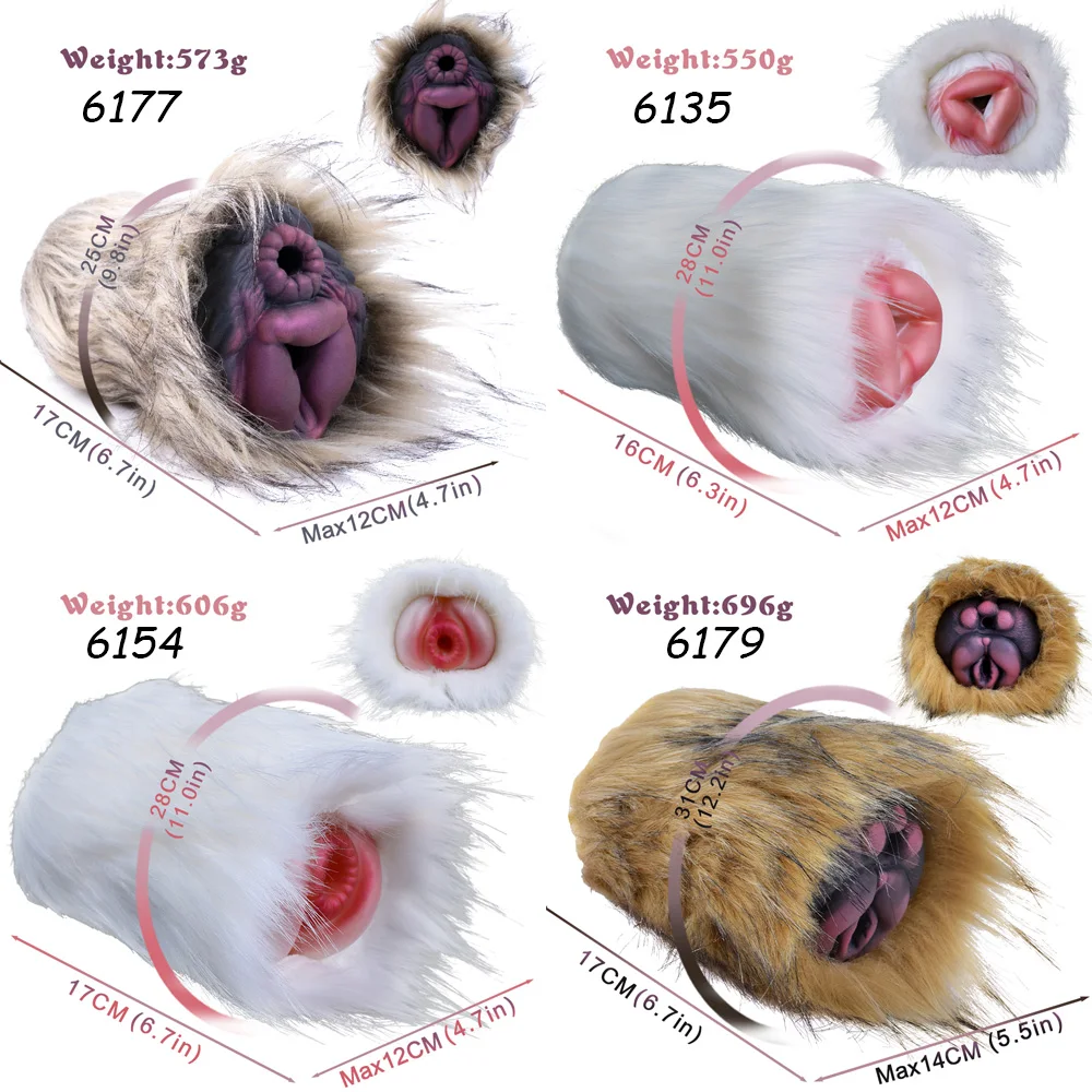 YOCY Realistic Animal Pussy Men Masturbator Soft Silicone Vaginal Anal Channel Fantasy Stroker Toy Fetish With Lifelike Fur